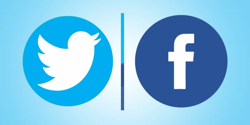 Facebook and Twitter